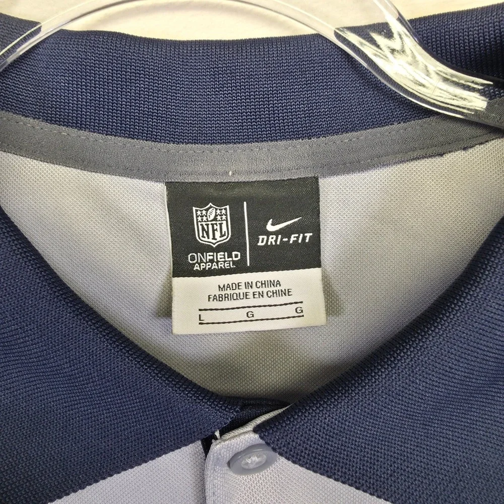 Seattle Seahawks Polo Shirt Men L Gray Black Nike On-field Football NFL Fan Gear
